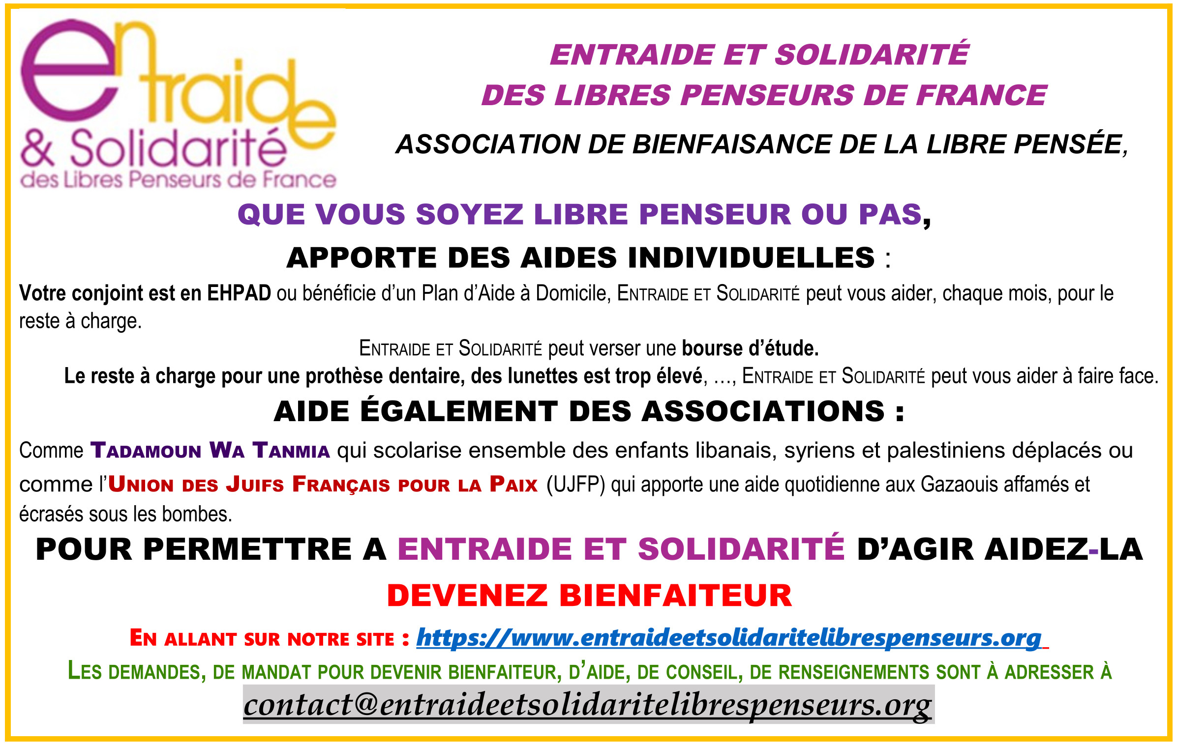 Entraide et solidarite